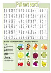 FRUIT WORD SEARCH