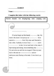 English worksheet: letter