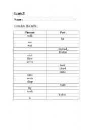 English worksheet: PAST AND PRESENT
