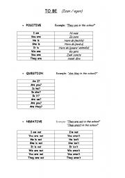 English worksheet: to be