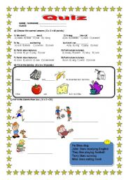 English Worksheet: A NICE QUIZ FOR PRIMARY SCHOOL