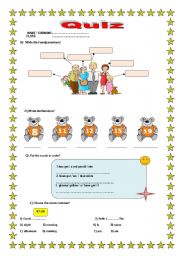 English Worksheet: A QUIZ FOR PRIMARY SCHOOL-2