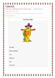 English worksheet: GUYFAWKES WORKSHEET