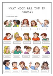 English Worksheet: What mood are you in? (2pages)