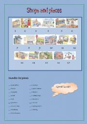 English Worksheet: Shops and places in a city