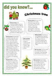 English Worksheet: Did you know... Christmas tree