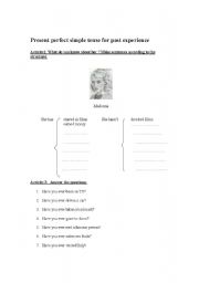 English Worksheet: Present Perfect Simple for past experience
