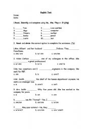 English worksheet: test