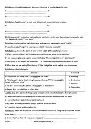 English worksheet: The modal might 