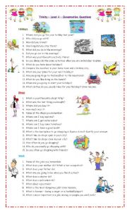 English Worksheet: Conversations Questions for Trinity level 4