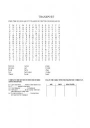 English worksheet: TRANSPORT LESSON