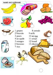 English Worksheet: Food - matching