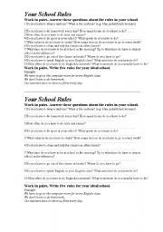 English Worksheet: School rules