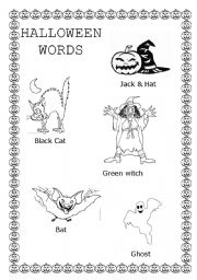English worksheet: Halloween words
