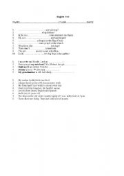 English Worksheet: English Test