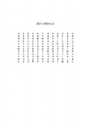 English Worksheet: Sea animals word search