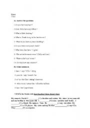 English worksheet: simple present