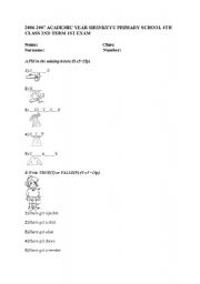 English worksheet: 4th class exam