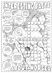 English Worksheet: Interesting Facts About Horses