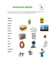 English Worksheet: Australian English