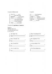 English worksheet: Verb 