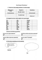 Past simple worksheet