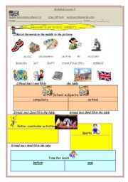 English Worksheet: english school system