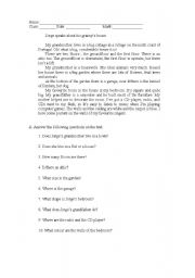 English Worksheet: Grannys house