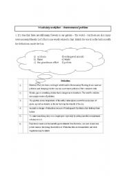 English worksheet: Environmental problems