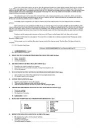 English worksheet: high school global test