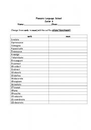 English Worksheet: THE SUFFIXES -MENT/-TION/ATION