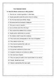 English Worksheet: PASSIVE VOICE