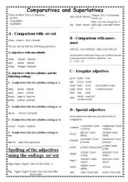 English Worksheet: Comparative/superlative: grammar +exercises