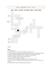 English Worksheet: Ket vocabulary crossword