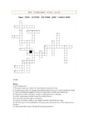 English Worksheet: Ket vocabulary crossword
