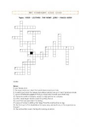 English worksheet: Ket vocabulary crossword