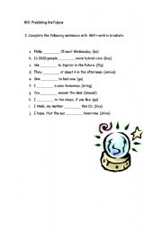 English worksheet: Will: predicting the future