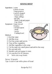 Stone Soup - Comprehension Activity - ESL worksheet by minzo