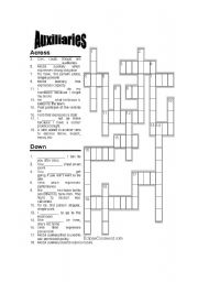 English Worksheet: Modal auxiliaries Crossword