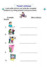 English Worksheet: Present continuous exercise