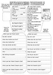 English Worksheet: INTRODUCING YOURSELF (3)