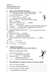 English Worksheet: Mock test past tense