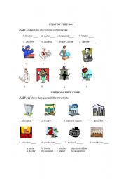 English Worksheet: Where do they work?