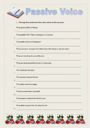 English Worksheet: Passive Voice- further practice