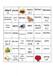 English Worksheet: food domino