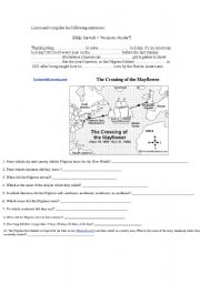 English Worksheet: Thanksgiving