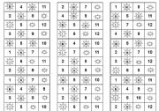 English Worksheet: Bingo numbers 1-12