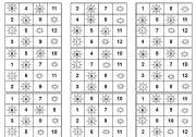 English Worksheet: Bingo numbers 1-12