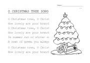 English Worksheet: Oh Christmas Tree