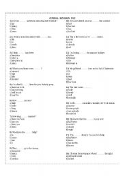 English worksheet: general test